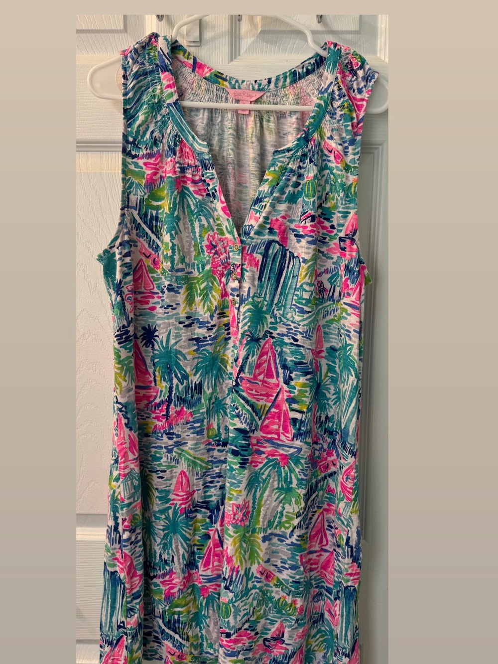 Tropical Print Sleeveless Dress